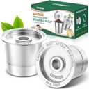 CAPMESSO Reusable K Cups Coffee Pods for Keurig 1.0: Stainless Steel Refillable K Cup - Reusable Coffee Filter for Keurig 1.0 Coffee Maker, Permanent, Eco-Friendly, Innovative Design(2 Pack)