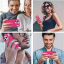 2 x Compatible with iPhone 17 Pro Case, Shockproof Liquid Silicone Protective Phone Case with Soft Anti-Scratch Microfiber Lining Ultra Slim Drop Protection Phone Cover(Rose Red)