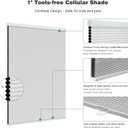 Changshade Blackout Cordless Cellular Shades for Windows,Honeycomb Blinds with Thermal Insulation,UV Protection,Child Safe,Privacy Light Control,Easy to Install19" W x 36" H,White