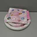 96Pcs Pink Space Birthday Party Supplies,include Dessert plate Plate Napkin And Forks,Used for Galaxy Space Planet Astronauts Party Decoration,Serves 24 Guests (Pink Space)