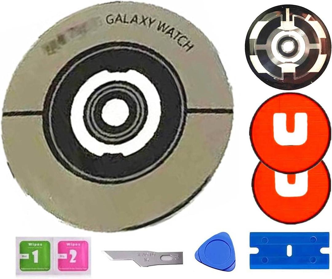 Galaxy Watch Active 2 Back Glass Replacement Rear Lens Glass Cover for Samsung Galaxy Watch Active 2 (40mm44mm),Galaxy Watch 3 (41mm45mm) + 2 PCS Tape + Tools