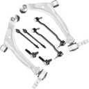 Front Lower Control Arms w/Ball Joints Sway Bar End Links Tie Rod Ends Suspension Kit for 2002-2006 Nissan Altima 2004-2008, Nissan Maxima (8PCs)