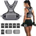 PACEARTH Adjustable Weight Vest 4-10lbs / 11-20lbs / 20-32lbs X-Shape Weighted Vest for Women and Men, Home Workout Ironsand Vest with Zipper Pouch and 6 Weight Packs, Available in Pink, Gray, Black