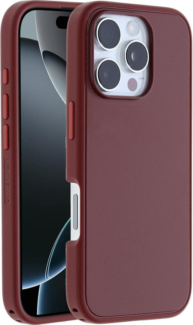OtterBox iPhone 16 Pro - Symmetry MagSafe Case - Ultra-Slim - Raised Edges Protect Camera & Screen - Non-Retail Packaging - Brick Red