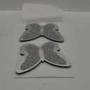 Vesici 2 Pieces Butterfly Shaped Mirror Crystal Crushed Diamond Silver Mirror Silver Wall Decor for Living Room Modern Decorative Artwork for Nursery Wedding Decor(11.8 x 8.8 Inch)