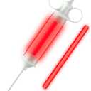 Light Up Injector Prop with 2 Glow Sticks  Spooky Halloween Costume Accessory for Mad Scientist, Plague Doctor & Haunted House Decor (Red)