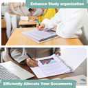 SUIN 1-Inch 3-Ring-Binder, Customizable Clear View Cover, for US Letter Size 8-1/2 x 11'', Perfect for Office/School (White - 12 Packs)