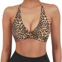 SUUKSESS Women 2 Piece Open Back Strappy Sports Bra Pack Twist V Neck Workout Crops