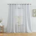 HLC.ME 2 Piece Semi Sheer Voile Drapery Window Curtain Grommet Panels for Bedroom (54" W x 95" L, Silver Grey)