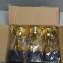 Blue Panda Trophy Award Cup Set - 3-Pack, 7-Inch Gold Plastic Cups - Mini Participation Trophies for Kids