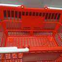 4 x VEVOR Shopping Baskets, 4 PCS, 21L Stackable PE Plastic Grocery Baskets with Handles, Dense Mesh Structure, Holds up to 20 lbs, Portable for Grocery, Retail, Stores, Supermarket, Home Use, Red