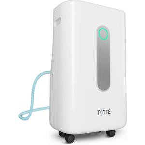 TOTTE 90 Pint Dehumidifier with Drain Hose, 4 Option Modes, 2 Fan Speed, Auto Shut Off, 24H Timer, Auto Defrost, 6000 Sq.Ft Quiet Dehumidifiers for Home, Basement, Bedroom,Bathroom, RV