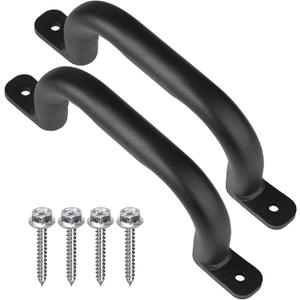 10" Black Playground Safety Handles 2 Pack, Metal Swing Set Handles, Climbing Frame Hand Grips for Treehouse, Jungle Gym