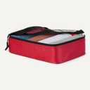 4-Piece Space-Saving Packing Cubes Travel Accessories Set, Luggage Organizer with Double Zipper, Mesh Top, Small, Red 