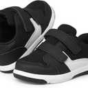SKYWHEEL Size 10 Toddler Boys Sneakers Hook and Loop Casual Tennis Walking Anti-Slip Breathable Black White Little Kids Shoes Size 10