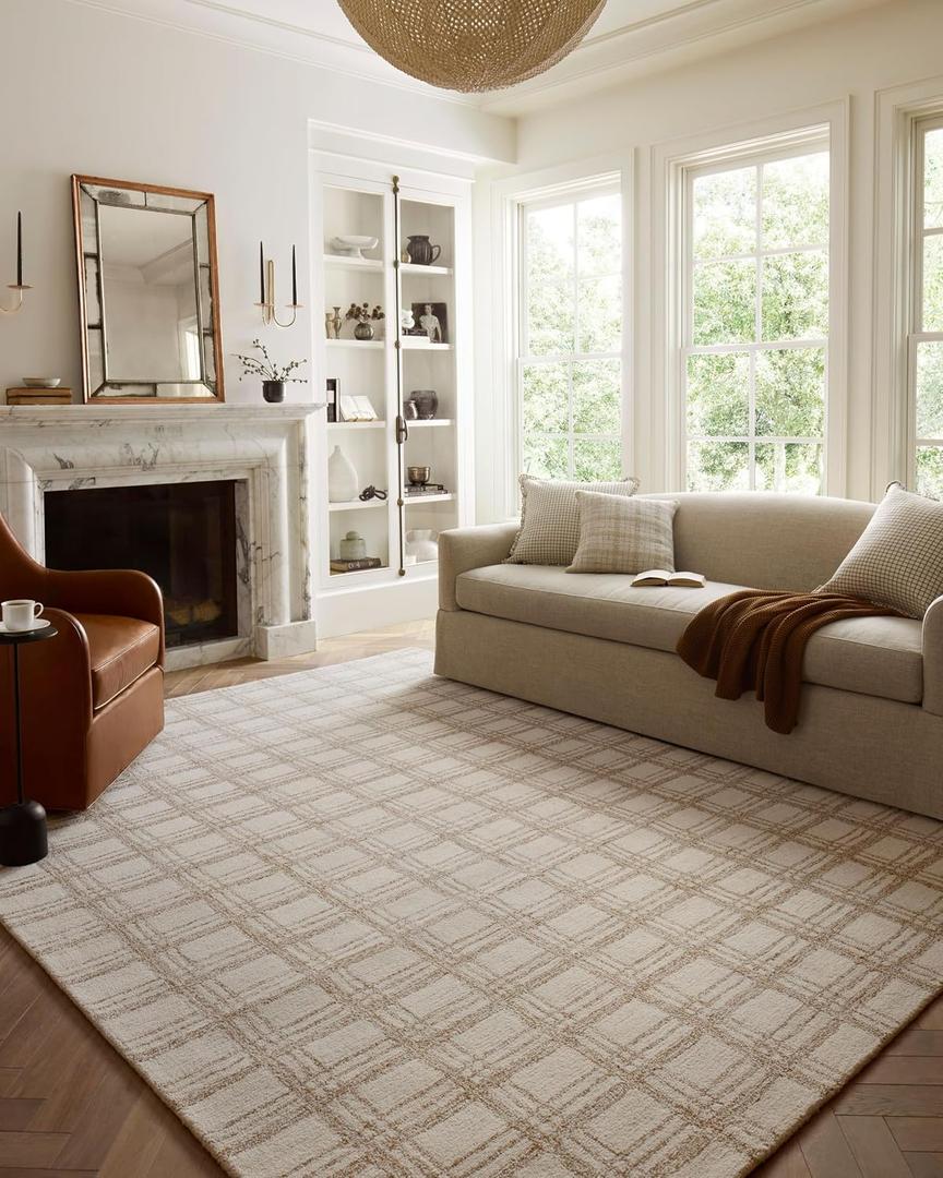 Loloi Chris Loves Julia Polly Collection POL-12 Cream/Sand 7'-9" x 9'-9" Area Rug