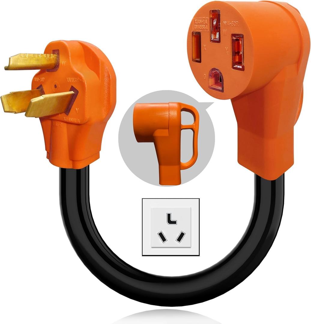 NEMA 10-30P to 14-50R EV Charger Adapter Cord 30 Amp 3 Prong Dryer to 50 Amp 4 Prong EV Conversion Adapter Only Compatible with Tesla and Level 2 Charging ETL & UL Listed