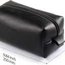 Londo Leather Cosmetic Makeup Pouch & Travel Watch Box. High Quality Stylish Durable Protective Storage Organizer for Toiletries & Versatile Accessories (Black)