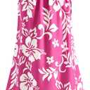 ZIW Girls Pinkish-Red Tropical Cosmos Flower Sundress Kids Hawaiian Costume with Luau Party Accessories Halloween Costumes (7-8 Years)