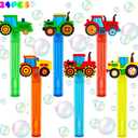 uoyoi Tractor Party Favors,24Pcs Farm Tractor Bubble Wands for Kids, Cute Bubble Wand for Birthday Party Supplies Classroom Prizes Pinata Goodie Bag Stuffers Gift