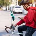 DOITOOL Adjustable Stainless Steel 12In Telescopic Motorcycle Flagpole with Handlebar Mount for Outdoor Riding and Bike Accessories