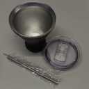 Stainless Steel Martini Glass [Pack of 1]  10oz, Black, Powder Coated, No Sweat, Double Wall Margarita Cup with Lid | Ideal for Valentines Day Gift