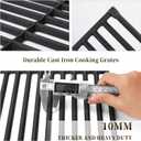 Hisencn Grill Parts for Home Depot Nexgrill 4 Burner 720-0830H, 5 Burner 720-0888N, 720-0888 Gas Grill Models, Porcelain Steel Heat Plate Flame Tamer, Cast Iron Grill Grates, 13 x 17