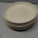 Kitchen Plates Set for 8, Wheat Straw Plate 9 Inch, Unbreakable Party Plates for Salad, Fruit, Bread, Microwave and Dishwasher Safe Round Plate for School, Camping, Kitchen - Beige