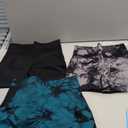 ATHVOTAR Workout Gym Biker Shorts Women: High Waisted Seamless Sports Running Butt Lifting Shorts Sets (Small, Black/Tie Dye Black/Tie Dye Green)