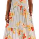 Womens Cotton Boho Floral Flowy Maxi Sundresses Sleeveless Casual Loose Summer Beach Vacation Swing Dress (Large, Bohemian 02)