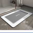 MontVoo-Bath Mat-Bathroom Mat Rug Non Slip Super Absorbent Stain Resistant Quick Dry Thin Bath Rug-Bath Mats for Bathroom Floor Bathtub Vanity-Bathmat Bath Rug Easy Care-17"x27" Grey