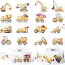 Valentines Self-Adhesive Stickers Rolls - 1000pcs(2 Rolls)16 Designs Valentines Day Watercolor Construction Trucks Sticker Kids Laptop Scrapbook Giftwrap Birthday Exchange Gift Wraping Decor