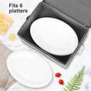 China Storage Containers Hard Shell 2 Pack, Platter Storage Case 17" x 13" x 6", 5 Felt Dividers Included, Structured Top and Stackable (Linen Grey)