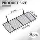 Shimeyao 8 Pcs Pegboard Shelf, Metal Mesh Peg Board Hooks, Shelf Brackets Organizer Attachments for Home Garage Workbench Kitchen, Fit 1/4 and 1/8 Inch, Black