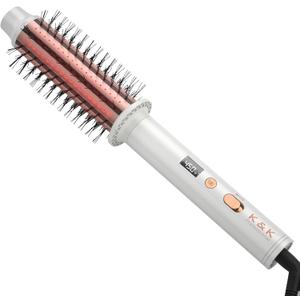 K&K Infrared Thermal Brush, 1 1/2 Inch Ceramic Tourmaline Coating Heated Round Brush with Upgrading Heat Transfer Technology, Damage Reduction, Easy to Create Blowout Look