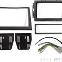 Kojem Double Din Dash Kit Compatible with 2006-2007 Jeep Commander Center Dashboard Cover Bezel Wire Harness Radio Dash Install Kit