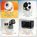 Auto Focus Mini Projector Support 4K 1080P, Built-in APPS & Auto Keystone 180 Rotatable, Portable Projector with WiFi and Bluetooth, Home Theater Outdoor Movie Bedroom Projector, 200 ANSI Lumens
