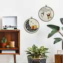 Giosve Bear Nursery Round Wall Art Canvas Framed Poster, Love You to the Moon and Back Cartoon Bear Pig Hanging Wall Sculptures for Kids Nursery Room Bedroom Playroom Decor, 10x10 Inch Set of 2