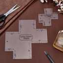 INFUNLY 2pcs Box Corner Template for Bag Making 7.8"/3.9" Cutting Corners Template Clear Acrylic Quilting Box Corner Stencil for Beginners Curve Bag Zip Pocket DIY Sewing
