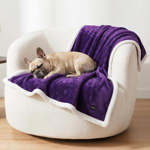 Waterproof Dog Blanket for Small Dog  Double Sided Washable Cat Puppy Blanket, Soft, Warm, Pet Throw Essentials, Purple White M(4028)"
