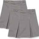 Amazon Essentials Girls' Pleated Pull-on Uniform Scooter Skirts, Multipacks (Small, Grey)