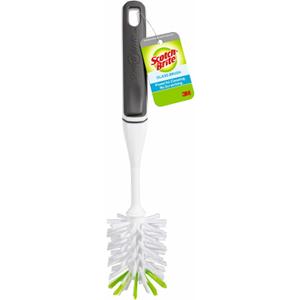 Scotch-Brite Glass and Water Bottle Brush, Long-Lasting, Safe on Glassware, Shaker Bottles, Food Processors, & More, Non-slip handle, Durable, Reusable, Clean in Top Rack of Your Dishwasher (1 Pack)