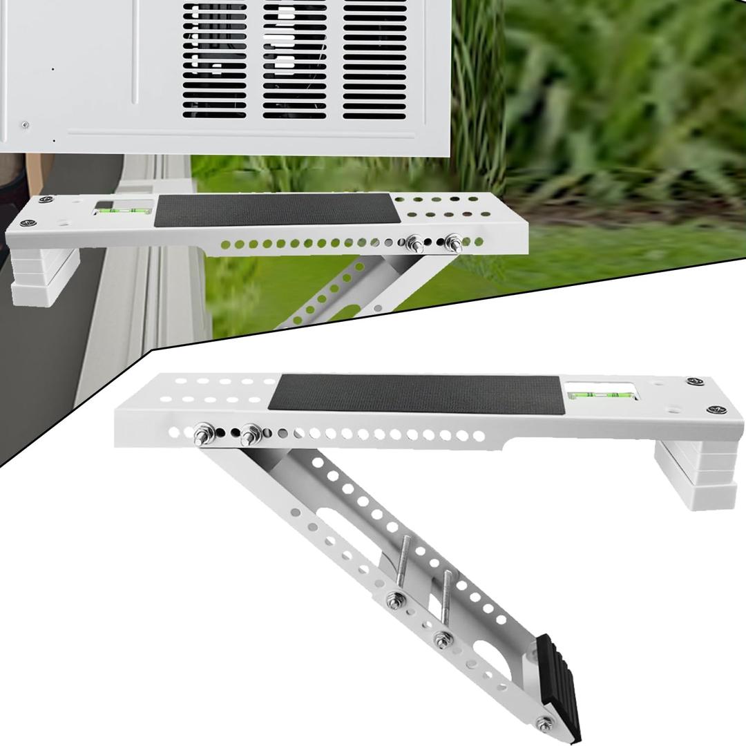 Aozzy Window Air Conditioner Bracket- Universal AC Support Bracket Heavy Duty, Support Up to 85lbs, Designed for 5000-12000 BTU A/C UnitsAC Holder Fits Single Or Double Hung Windows, White