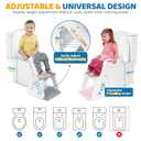 Orzbow Potty Training Seat | Upgrade Toddler Potty Training Toilet with Step Stool, 2-in-1 Stability Toilet Seat for Boys Girls | with Splash Guard, Anti-Slip Pad, Ladder, and Height Adjustable, Grey