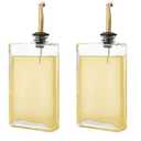 Molimoli Olive Oil Dispenser Bottle for Kitchen, Automatic Pourer, Glass Thin Bottle Dispenser for Kitchen, Olive Oil Cruet, | Set of 2 - Gold 