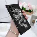 for Samsung Galaxy S23 Ultra Case, Creative Pattern Ultra Thin Soft Phone Cover for Galaxy S23 Ultra 6.8 inch, Dragon Black