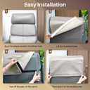 Recliner Headrest Protector,Non Slip Waterproof Headrest Cover,Leather Recliner Headrest Cover for Sofa,Furniture,Living Room,Office Chair (Beige)