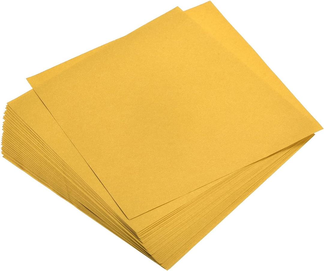 MECCANIXITY 100 Sheets Origami Paper Double Sided Gold 6x6 Inch Square Sheet for Art Craft Project, Beginners, Gifts Decor