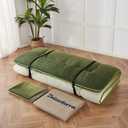 Zelladorra Japanese Floor Mattress, Futon Mattress with Portable Storage Bag and Washable Cover, Roll Up Thick Tatami Mat Suitable for Camping, Guest Room (Forest Gradient, Full)
