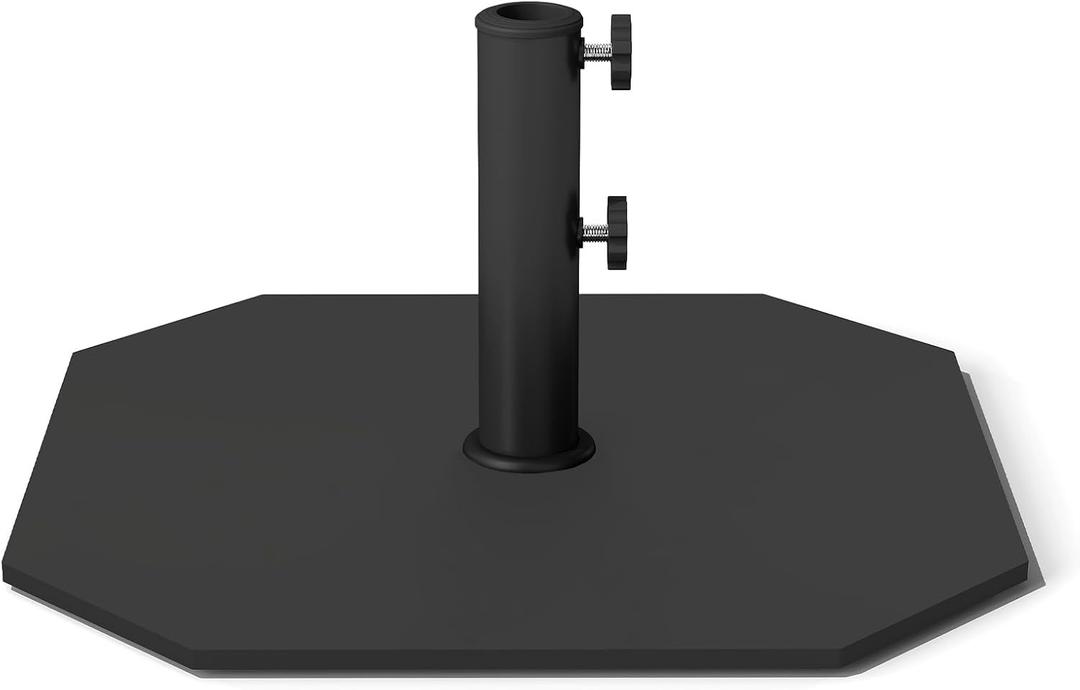 C-Hopetree 44 lb Steel Plate Patio Umbrella Base, Square Heavy Duty Stand Weight with 4 Anti-Slip Pads for Outdoor Market Table Umbrella, Black